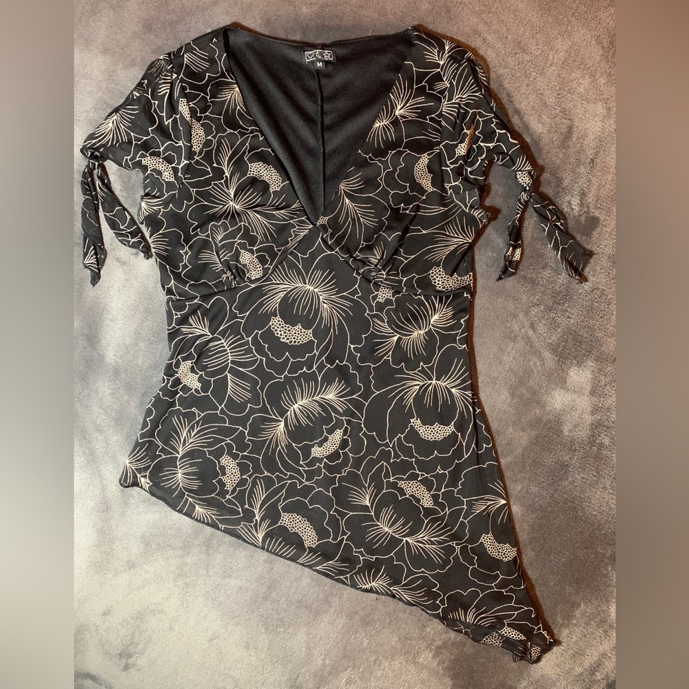 VINTAGE Assymetrical Sheer Blouse